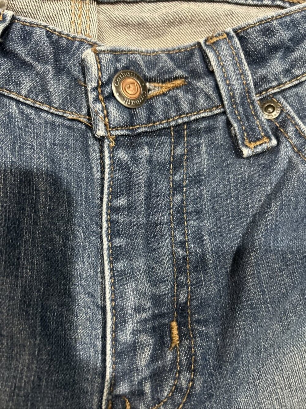 Carhartt Jeans Women Size 10x28 ACTUAL MENS 31x28 90's Faded Traditional Fit - Picture 6 of 9